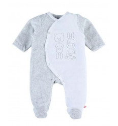 PYAMA WIT STREPEN FLUWEEL 1M 21