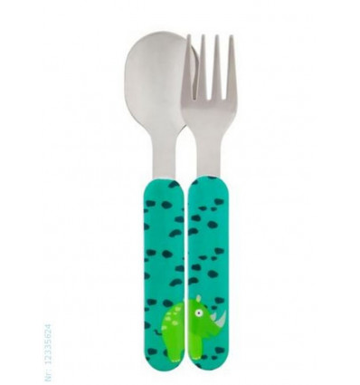 NAVY / GREEN 6 CUTLERY STAINLE