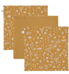 MONDDOEKJES W.FLOWER OCHRE/PURE OCHR 21