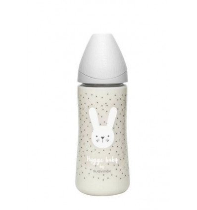 FLES PA SIL 360ML GRAY RABBITS 241