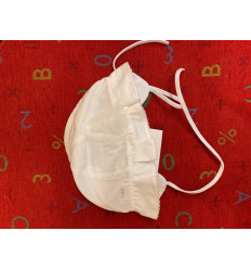 WHITE GIRLS HAT EARPROTECT&FLOWERS 42 21