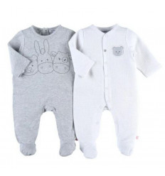 2 PYJAMA'S DORS-BIEN GRIS COTON 18M 21