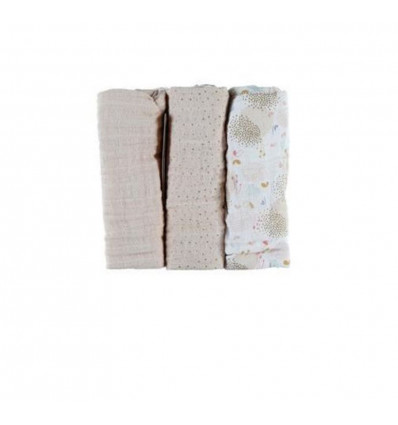 SET 3 LANGES 70X70CM MOUSSELINE BIO 21