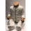 SET 2 GRIJZE PYJAMA'S UIT FLUWEEL 1M 21