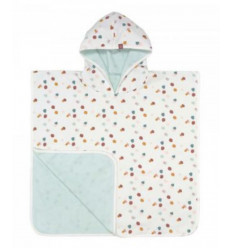 BEACH PONCHO GIRLS SPOTTED WHITE 21