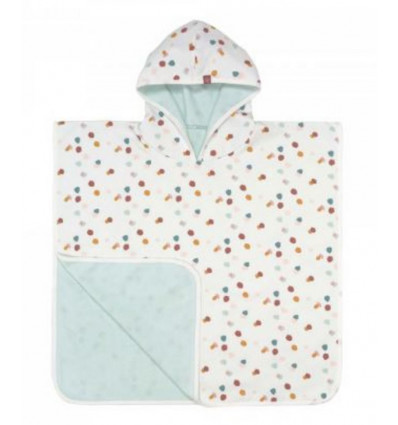 BEACH PONCHO GIRLS SPOTTED WHITE 21