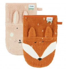 WASHCLOTHS 2P MRS. RABBIT MR. FOX 25