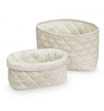 QUILTED STORAGE BASKET SET OF TWO OCS 19