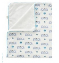 COUVERTURE BERCEAU ELEPHANT BLEU 4