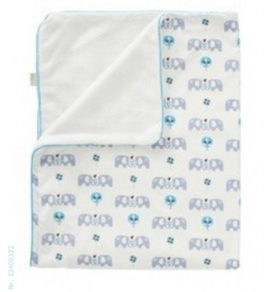 COUVERTURE BERCEAU ELEPHANT BLEU 4