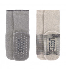 ANTI-SLIP SOCK 2P GREY/BEIGE 19-22 25