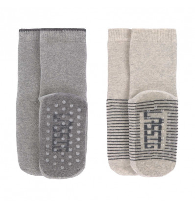 ANTI-SLIP SOCK 2P GREY/BEIGE 19-22 25