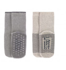 ANTI-SLIP SOCK 2P GREY/BEIGE 15-18 25