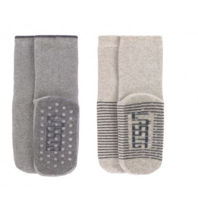 ANTI-SLIP SOCK 2P GREY/BEIGE 15-18 25