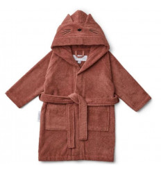 LILY BATHROBE CAT DARK ROSE 3-4Y 202