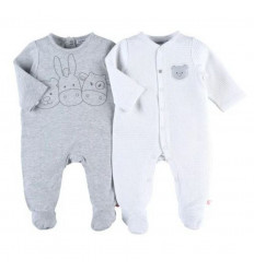 2 PYJAMA'S DORS-BIEN GRIS COTON 0M 21