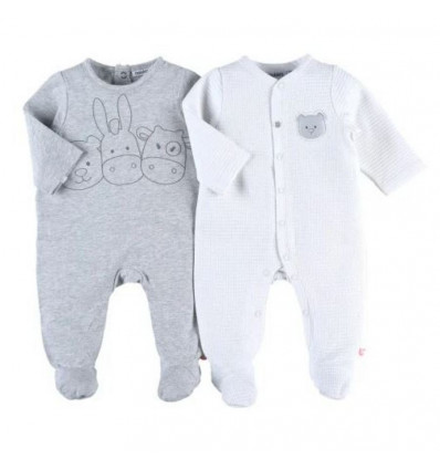 SET 2 GRIJZE PYJAMA'S JERSEY 0M 21