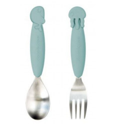 YUMMYPLUS SPOON&FORK SEA FRIEND BLUE 25