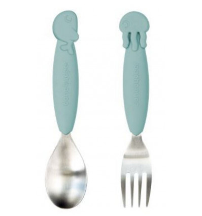YUMMYPLUS SPOON&FORK SEA FRIEND BLUE 25