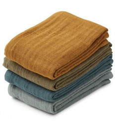 LEON MUSLIN CLOTH 4P WHALE BLUE 21