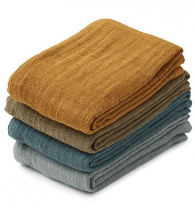 LEON MUSLIN CLOTH 4P WHALE BLUE 21
