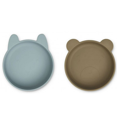 VANESSA BOWL 2P BLUE FOG/KHAKI MIX 21