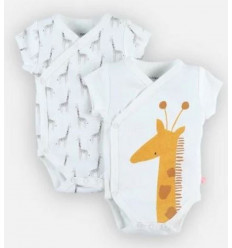 2 GEKRUISTE BODY'S KORTE MW GIRAF 9M 21