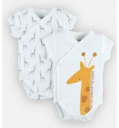 2 BODYS CROISE MANCHE COURTE GIRAFE9M 21