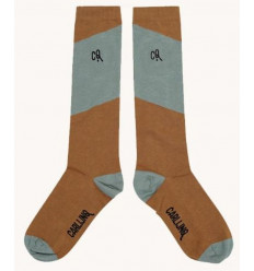 KNEE SOCKS DIAGONAL BROWN/BLUE 2-4Y 21
