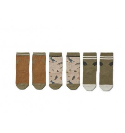 SILAS COTTON SOCKS 3P DINO SANDY 0-6M 21