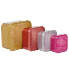 LUNCH & SNACK BOX SET GLITTER PINK 21