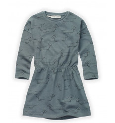 SKATER DRESS SAUSAGE DOG BLUE 5Y 21