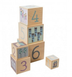 WOODEN STACKING BLOCKS 6 PCS VILLAGE 62