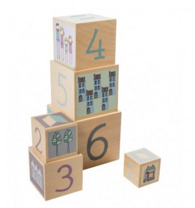 WOODEN STACKING BLOCKS 6 PCS VILLAGE 62