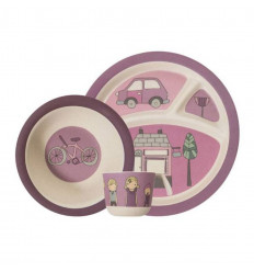 3 PCS BAMBOO DINNER SET VILLAGE GIRL 5