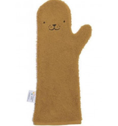 BABY SHOWER GLOVE BEAR CARAMEL