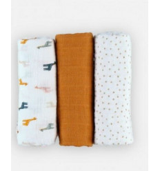 M&M21 3LANGES 70X70GIRAFES MOUSSELI 25