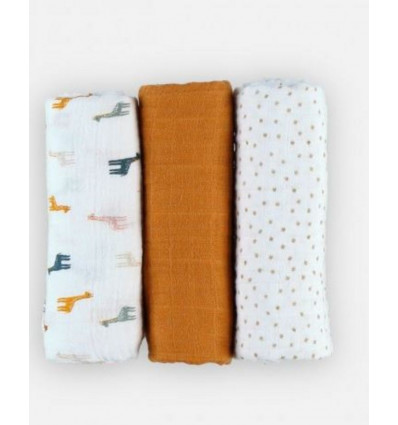 M&M21 3LANGES 70X70GIRAFES MOUSSELI 25