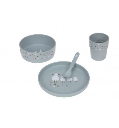 DISH SET PP/CELL FARM.SHEEP/GOOS BLU 251