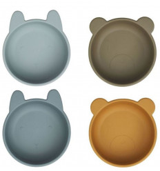 IGGY SIL BOWLS 4P GOLDEN CARAMEL/BLUE 21
