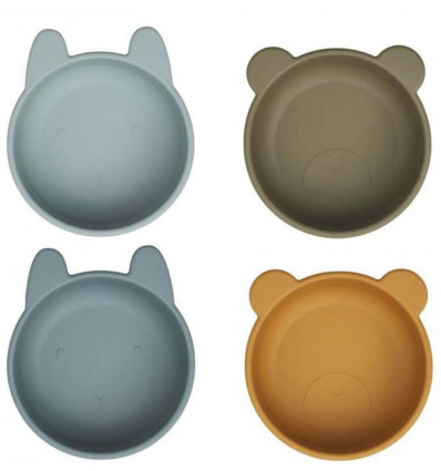 IGGY SIL BOWLS 4P GOLDEN CARAMEL/BLUE 21