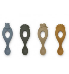 LIVA SILICONE SPOON 4P SAFARI/BLUE 21