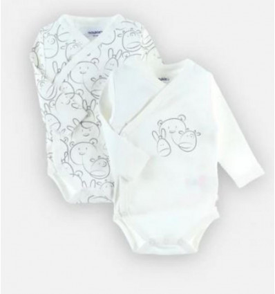 SET 2 BODYS CROISES ML BLANC 1M 21
