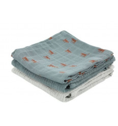 MUSLIN WASHCLOTHS 3P MIX PLAYFUL PUP 231