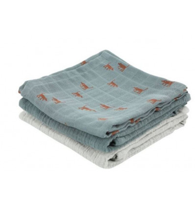 MUSLIN WASHCLOTHS 3P MIX PLAYFUL PUP 231