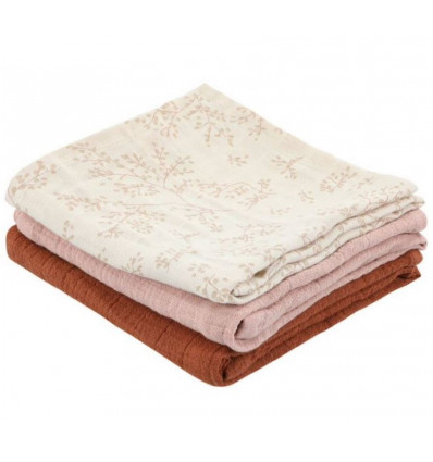 MUSLIN CLOTHS 3P 55X55 BRIGHT BLOOM 231
