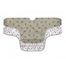 L SLV BIB 2P LITTLE FOREST FOX 6-24M 251