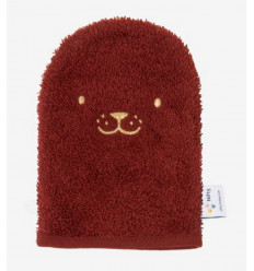 WASH CLOTH BEAR RED