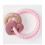 TEETHER SILICONE WOOD HEART PINK 23