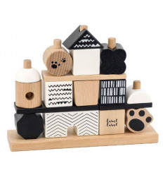 STACKING BLOCKS PANDA HOUSE BLK&WHITE 22